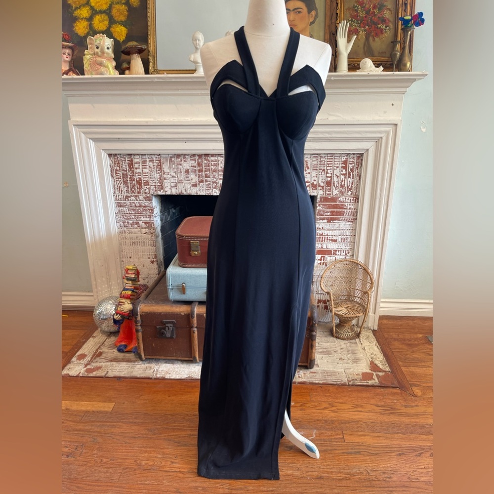 Vintage black cut out dress